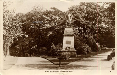 War Memorial, Public Park - Circa 1925 - Home Real Photo Series - A Herald Series Card